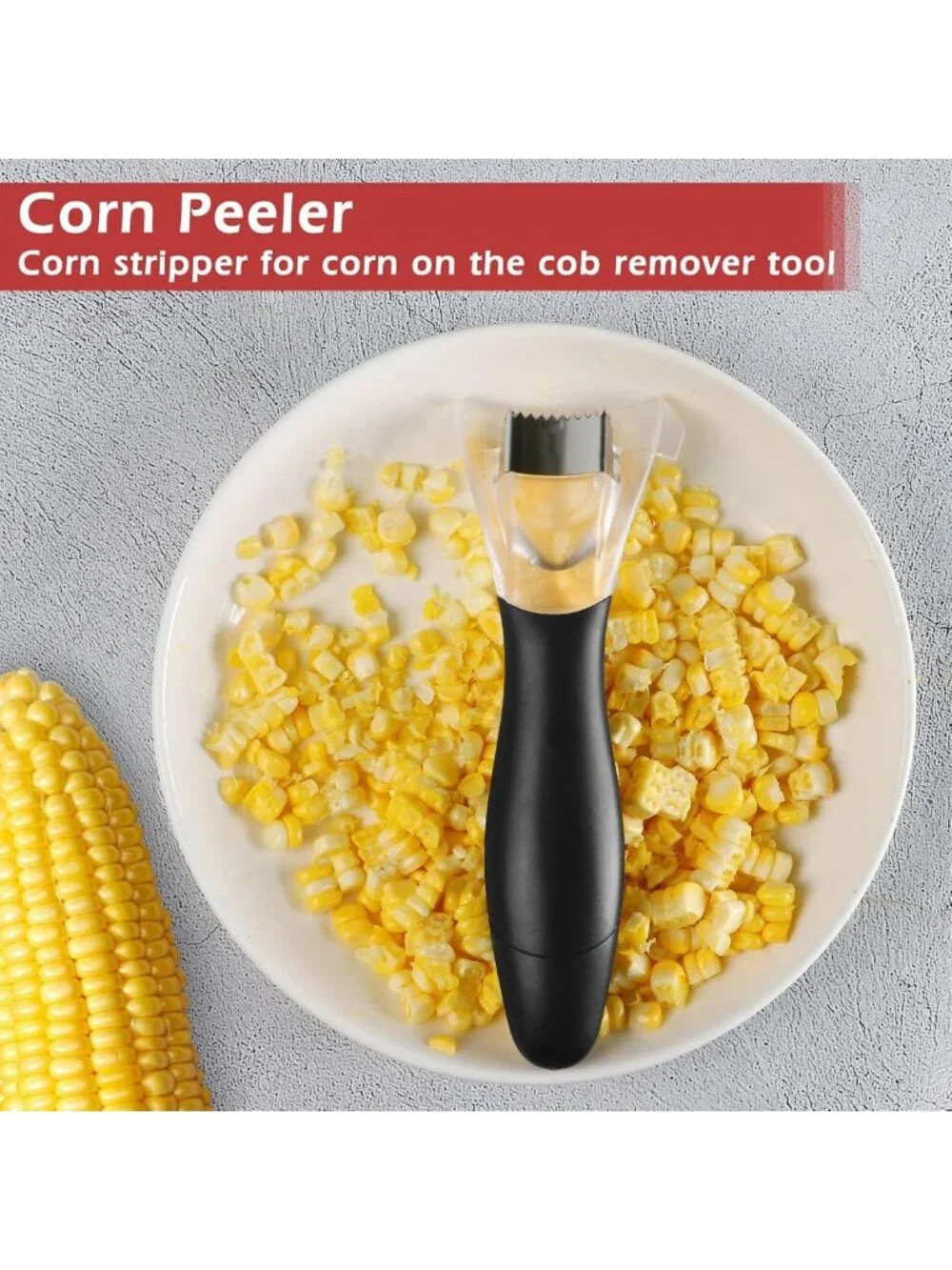 Ergonomic Corn Kernel Cutter Tool - Easy Peeler & Stripper for Quick Corn Prep